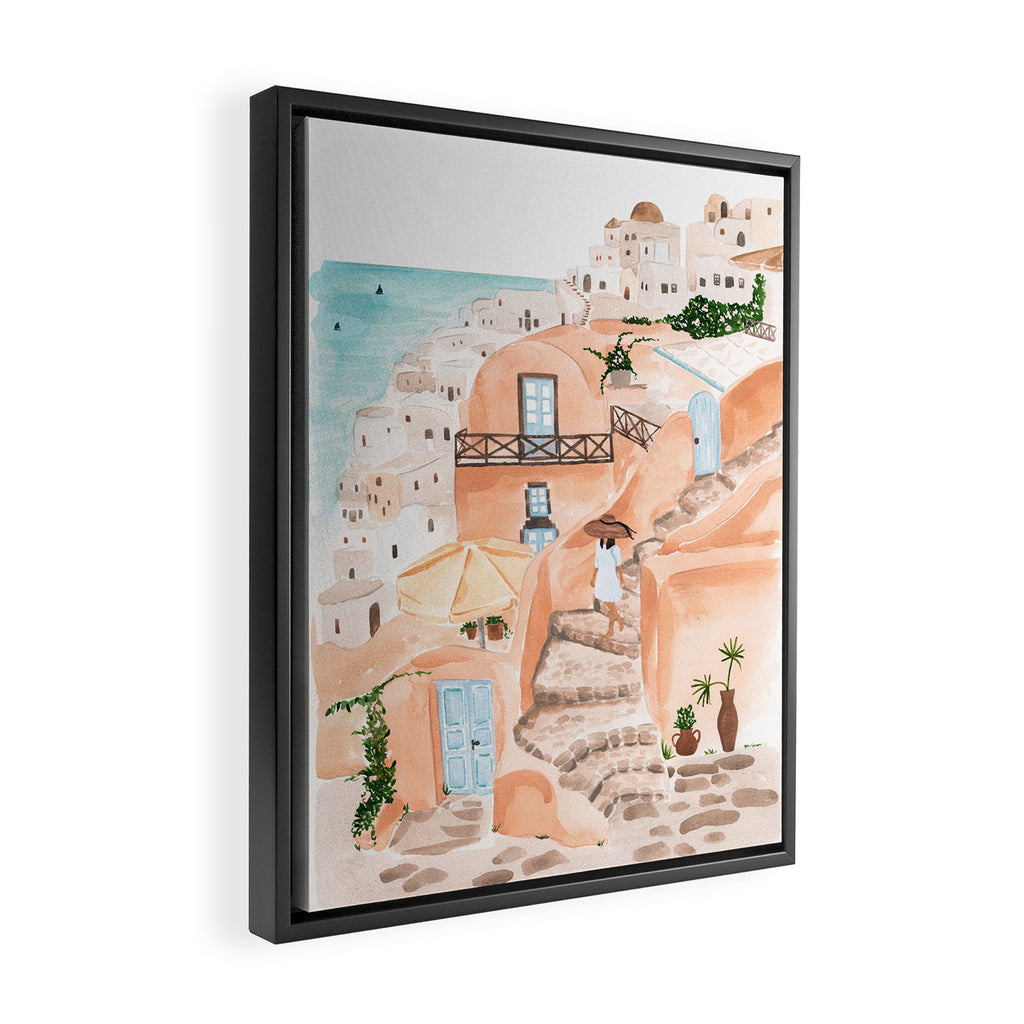 Santorini Framed Canvas Print Gallery Image 2