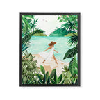 Seaside Beach Girl Framed Canvas Print Gallery Image 6