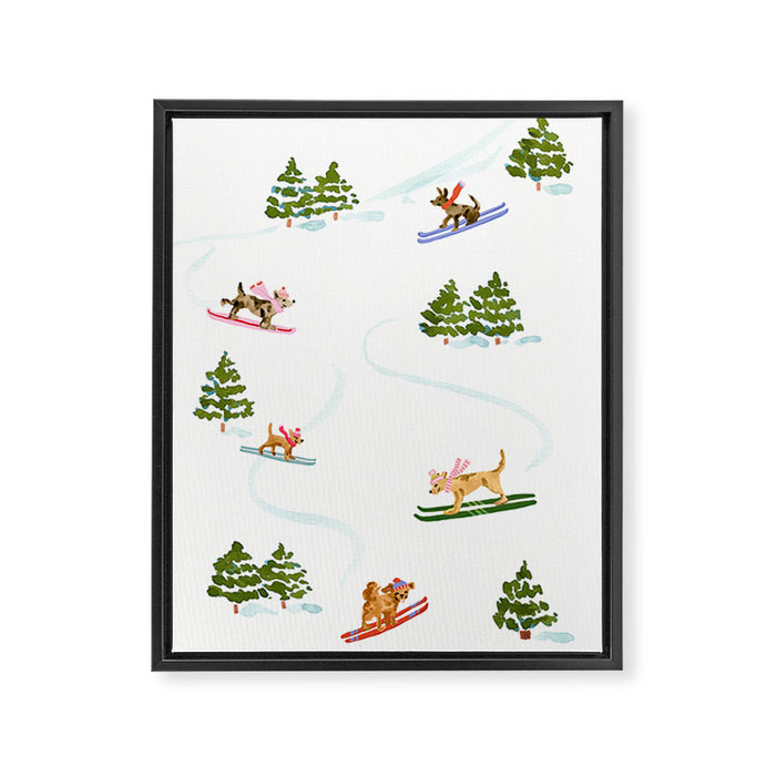 Ski Dogs Framed Canvas Print Gallery Image 1