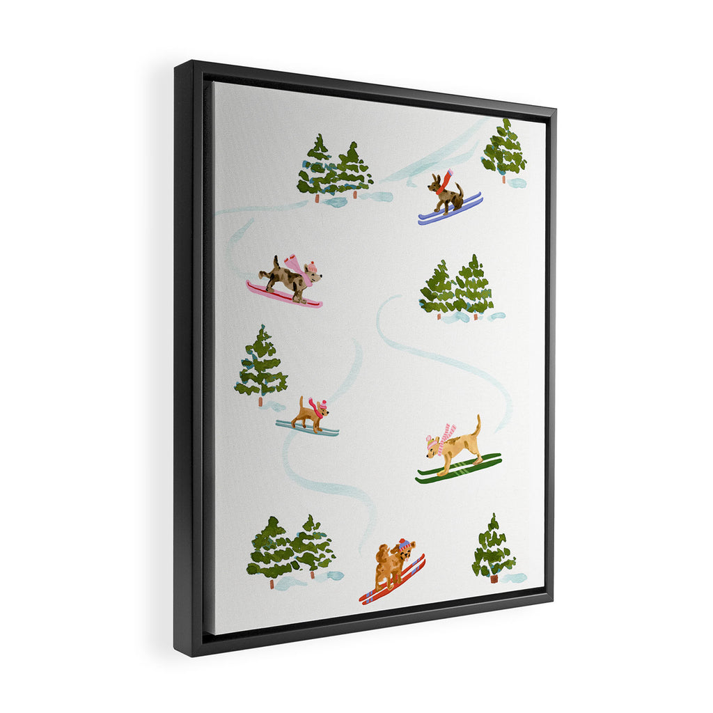 Ski Dogs Framed Canvas Print Gallery Image 2