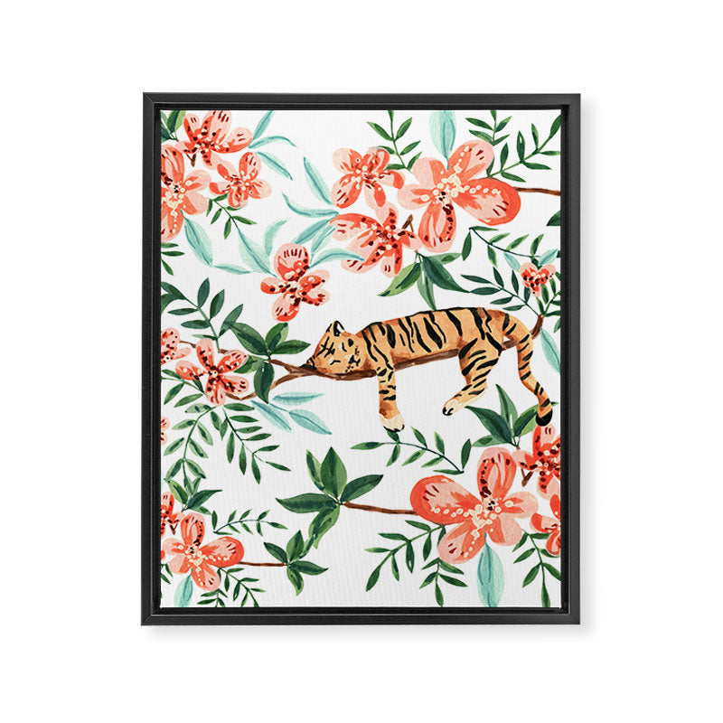 Sleeping Tiger Framed Canvas Print Gallery Image 8