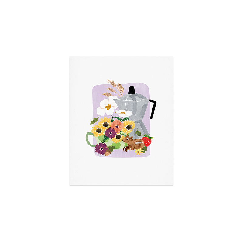 Still Life with Coffee & Chipmunk Print Art Print Gallery Image 1