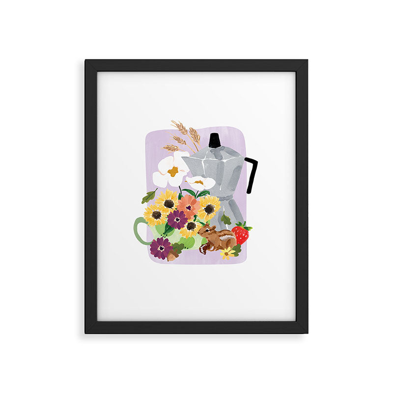 Still Life with Coffee & Chipmunk Print Framed Art Print Gallery Image 5