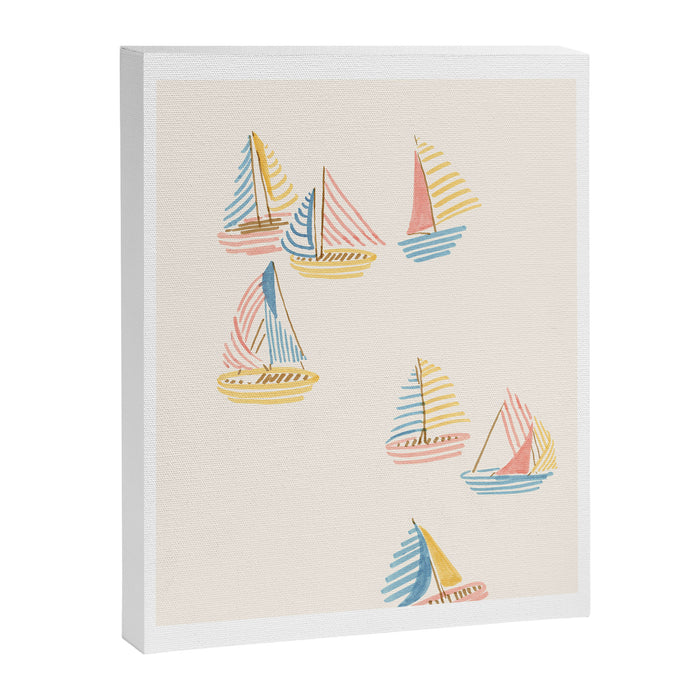 Striped sailboats Canvas Print Gallery Image 1