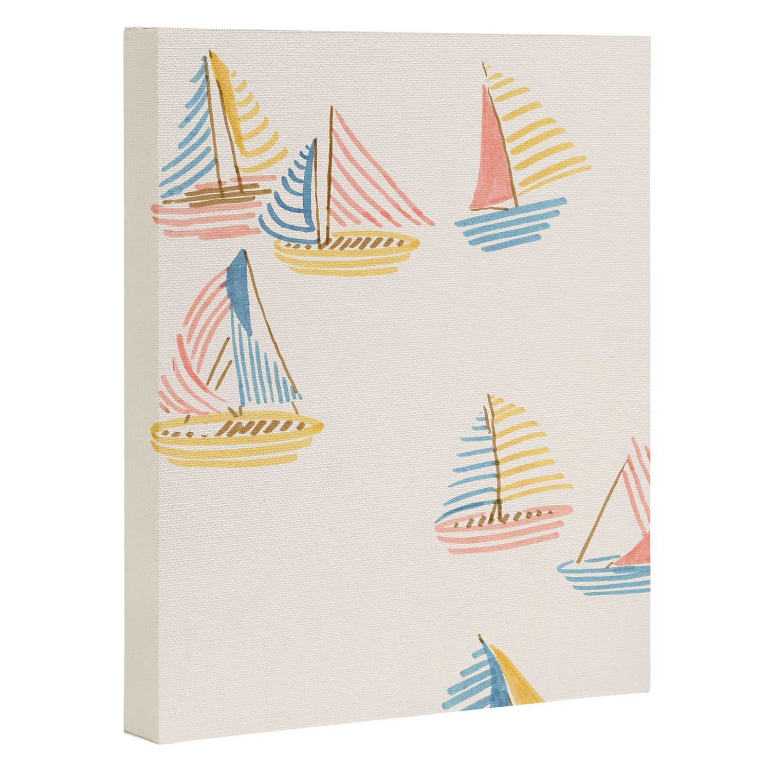 Striped sailboats Canvas Print Gallery Image 3