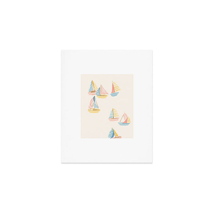 Striped sailboats Art Print Gallery Image 1