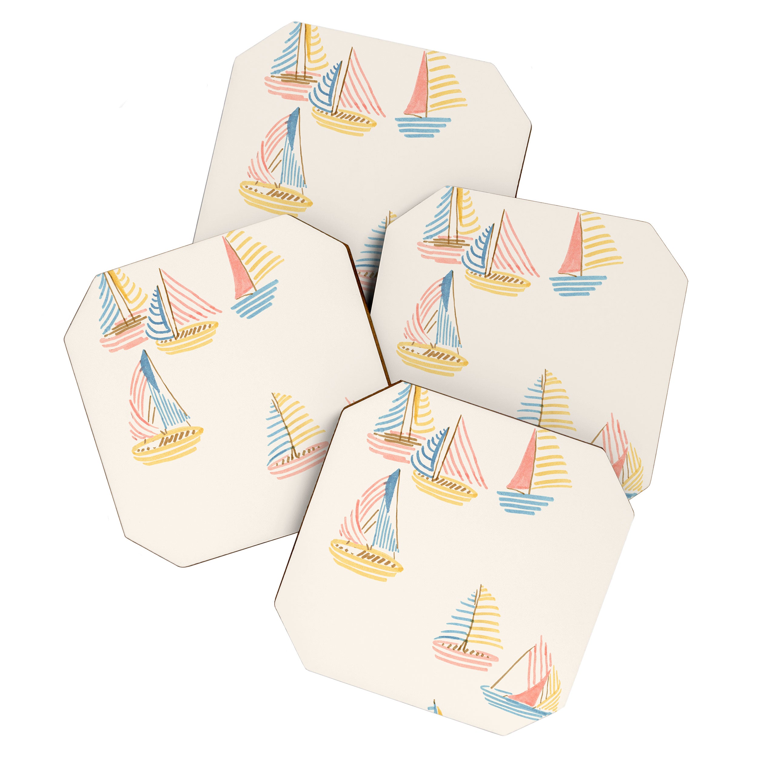 Striped sailboats Coaster Gallery Image 1