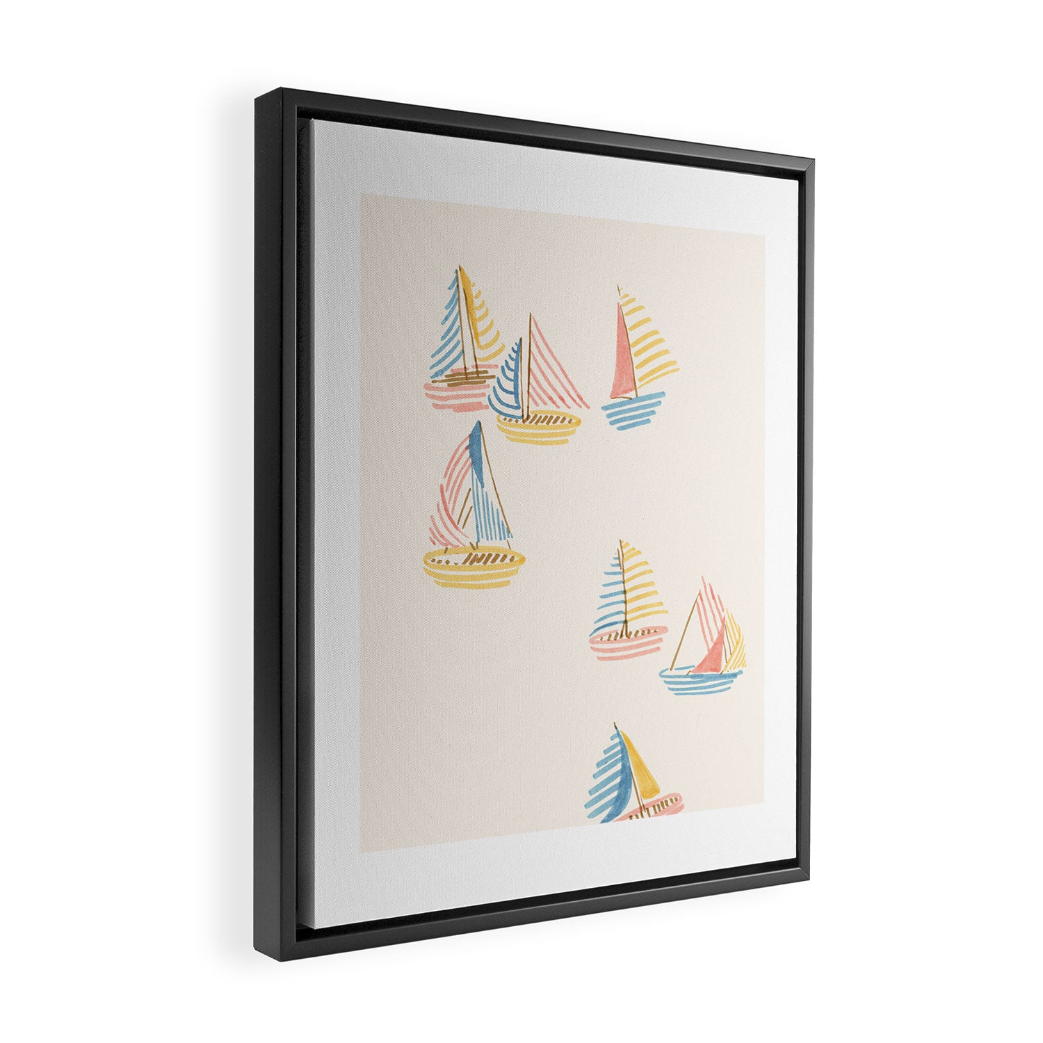 Striped sailboats Framed Canvas Print Gallery Image 2