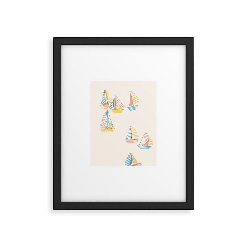 Striped sailboats Framed Art Print Gallery Image 4