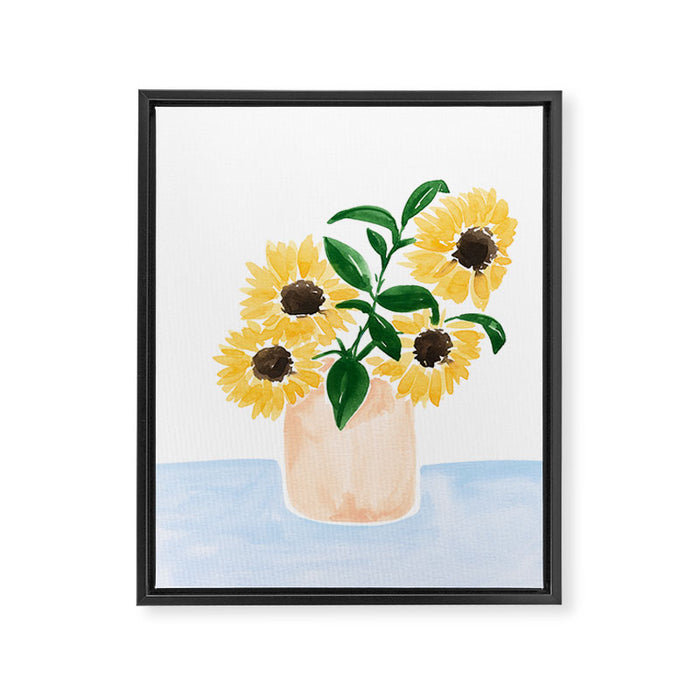 Sunflowers in a Vase Framed Canvas Print Gallery Image 1