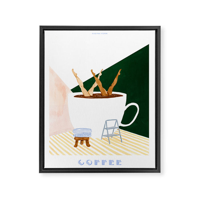 Synchronized Swim Coffee Art Print Framed Canvas Print Gallery Image 1