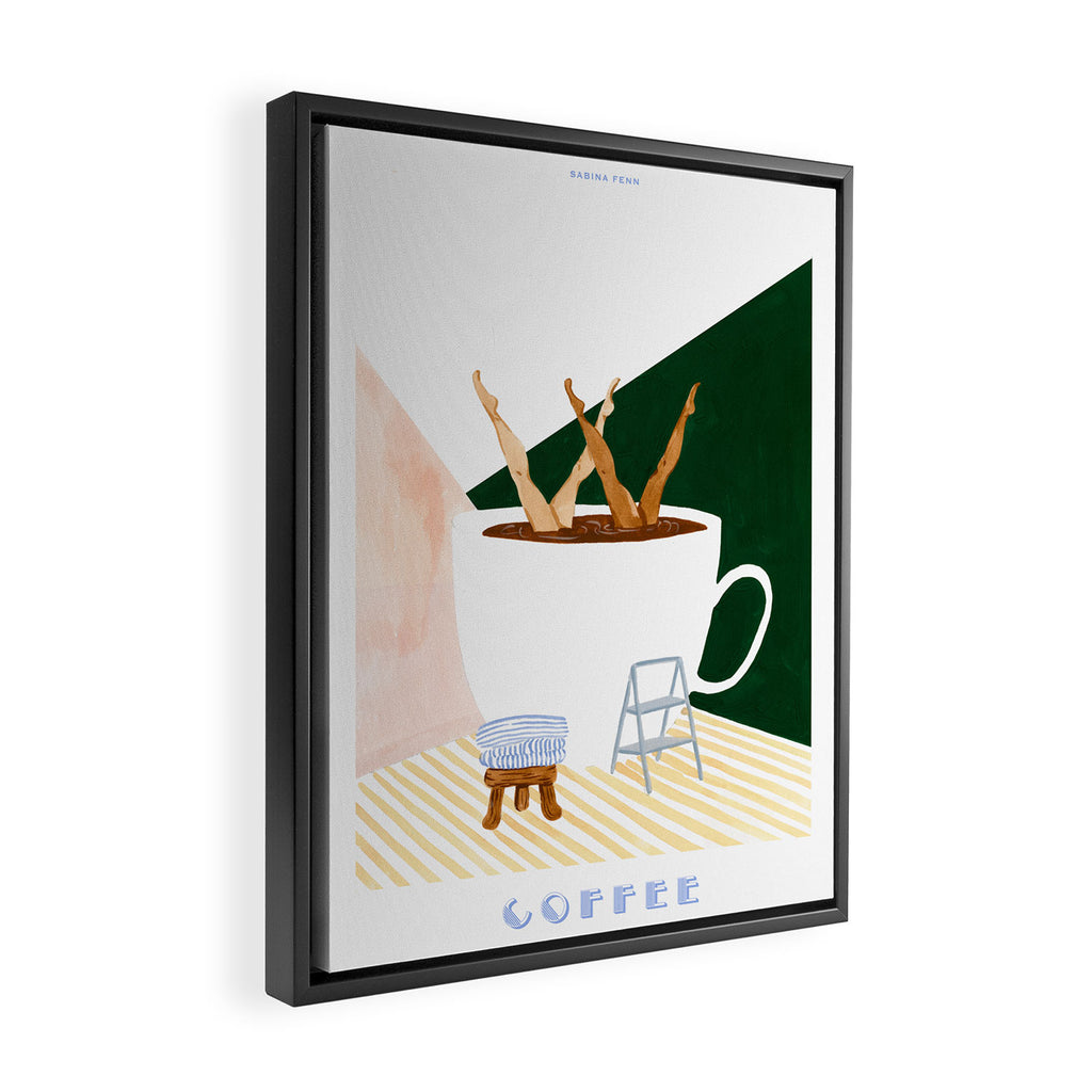 Synchronized Swim Coffee Art Print Framed Canvas Print Gallery Image 2
