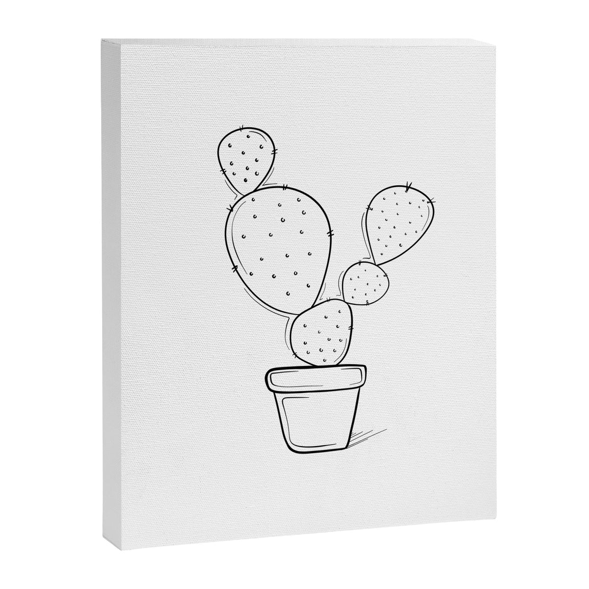 Tiny Cactus Line Art Drawing Canvas Print Gallery Image 6
