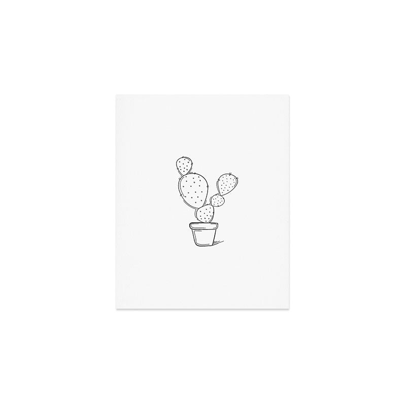 Tiny Cactus Line Art Drawing Art Print Gallery Image 1