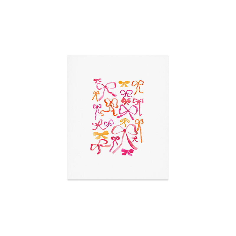 Watercolor Ribbon Bows Art Print Gallery Image 1