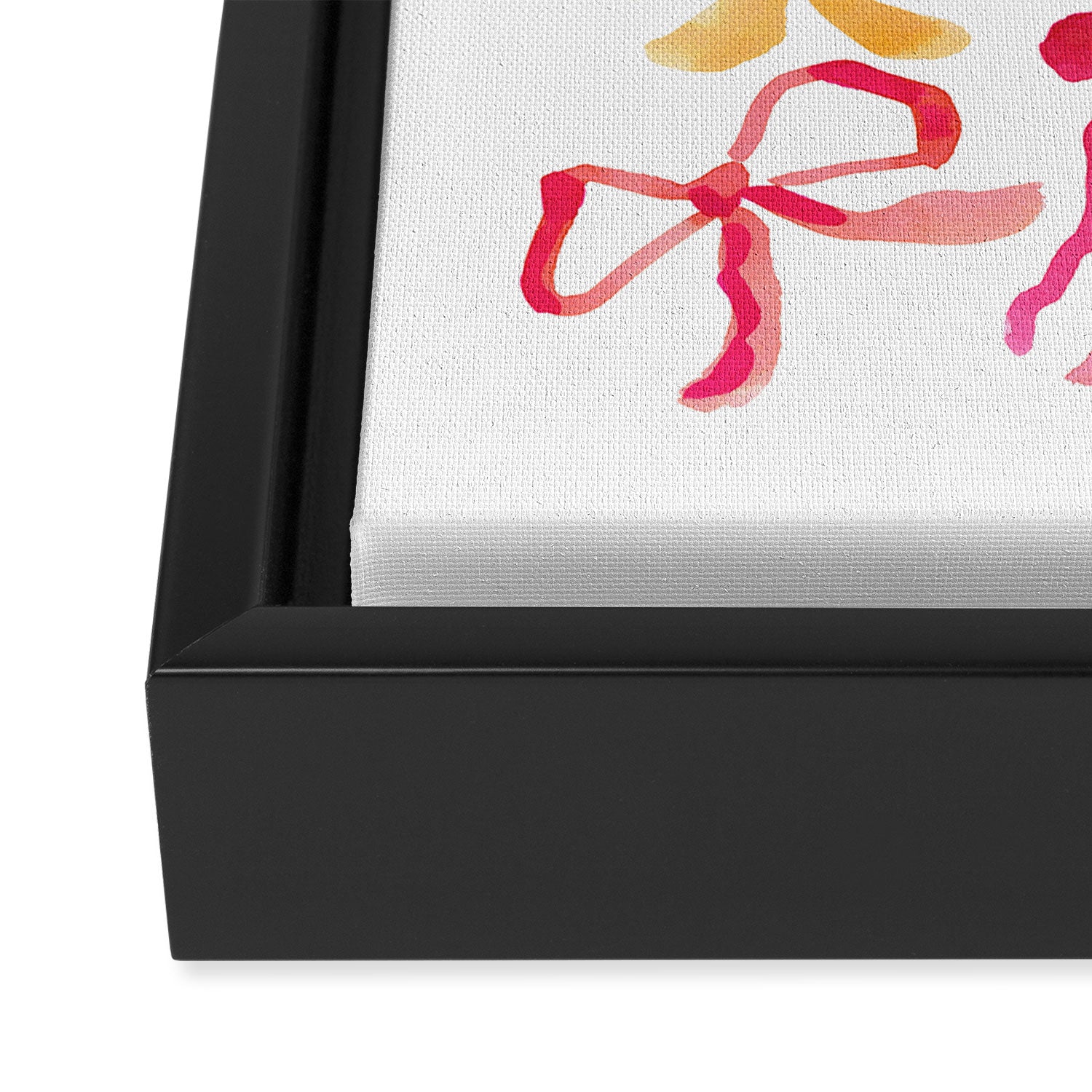 Watercolor Ribbon Bows Framed Canvas Print Gallery Image 3
