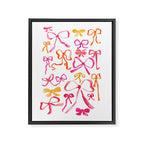 Watercolor Ribbon Bows Framed Canvas Print Gallery Image 6