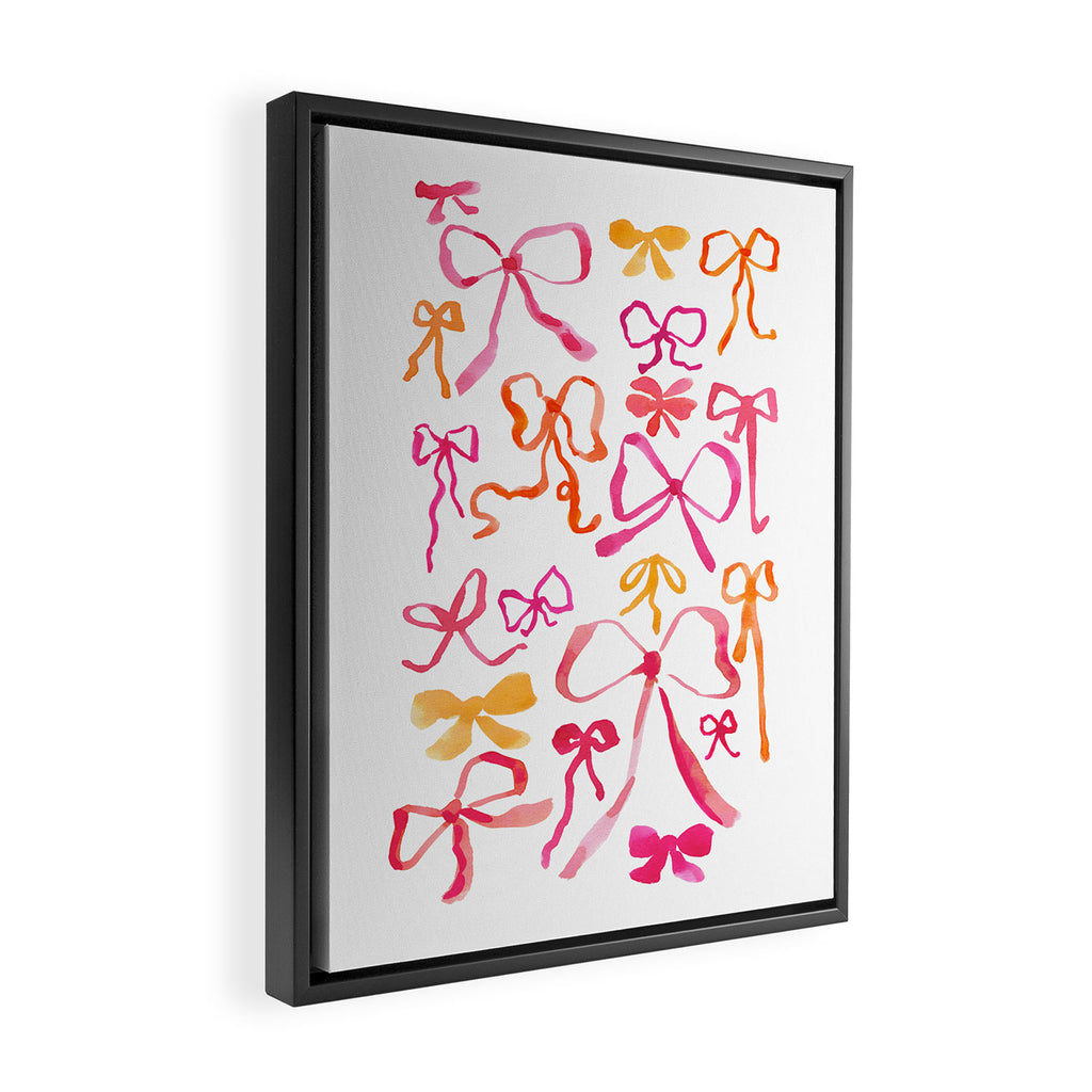 Watercolor Ribbon Bows Framed Canvas Print Gallery Image 2