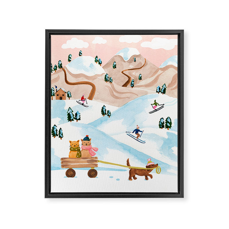 Winter Fun Framed Canvas Print Gallery Image 6