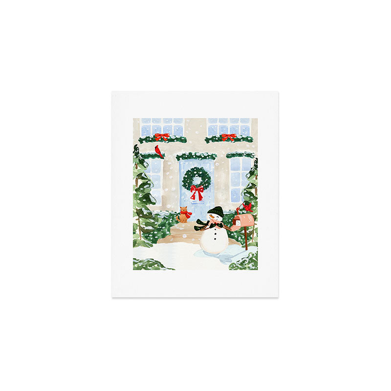 Winter Snowman Art Print Gallery Image 1