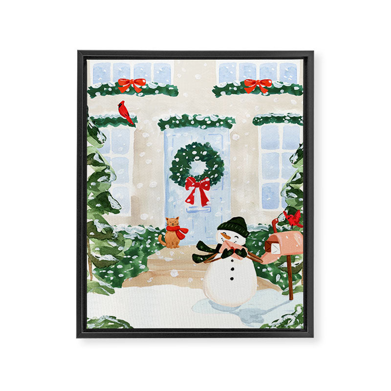 Winter Snowman Framed Canvas Print Gallery Image 6