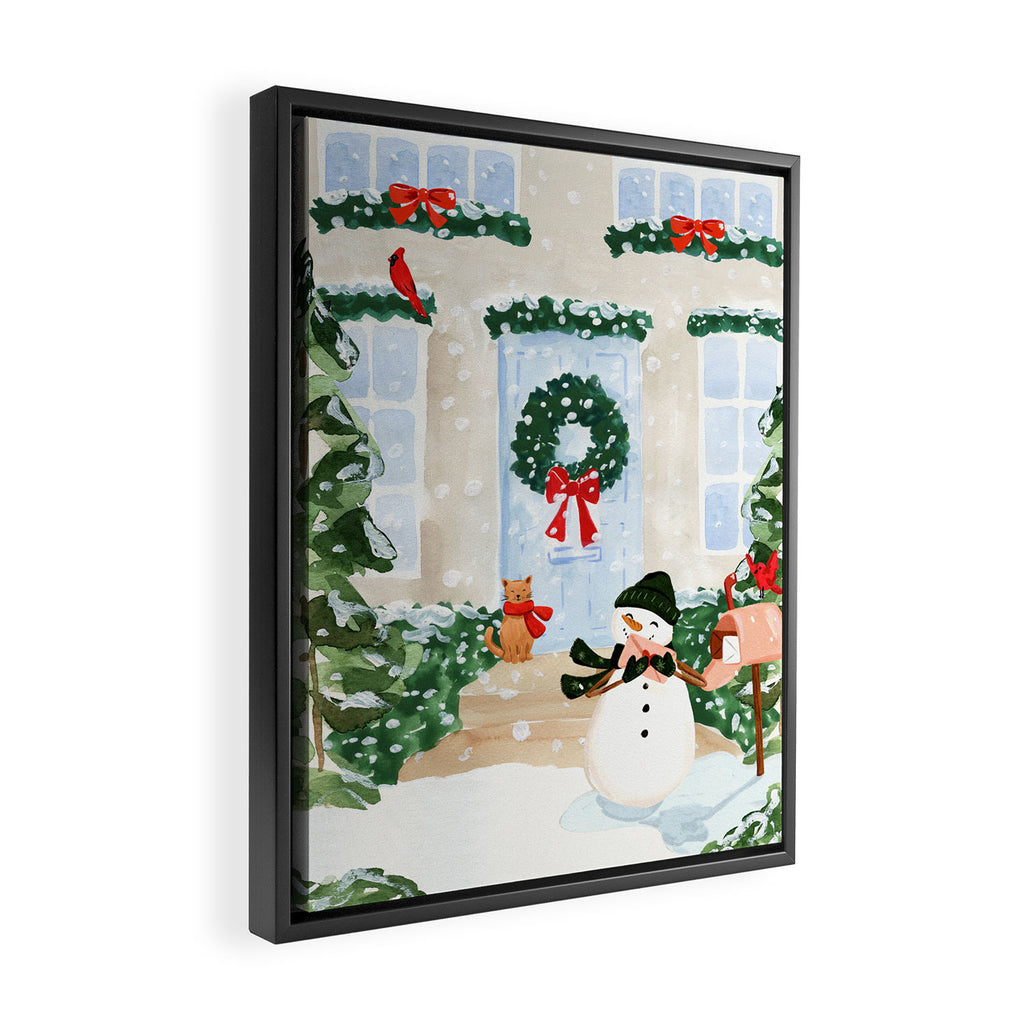 Winter Snowman Framed Canvas Print Gallery Image 2