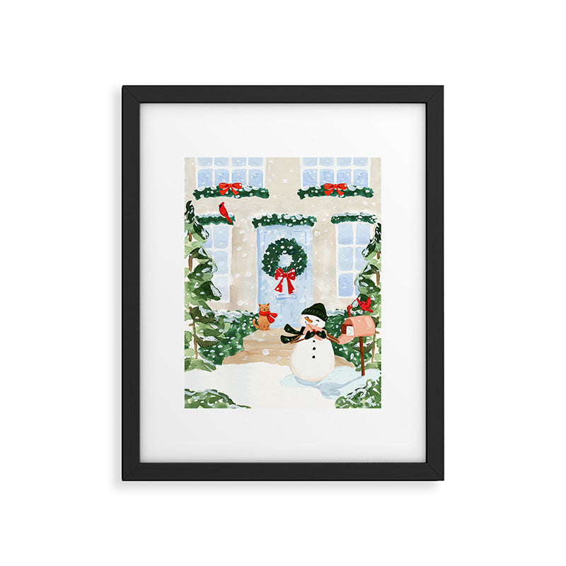 Winter Snowman Framed Art Print Gallery Image 5