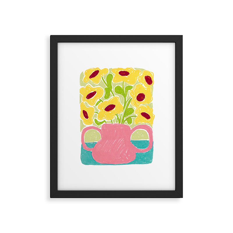 Yellow Flowers in a Vase Framed Art Print Gallery Image 5