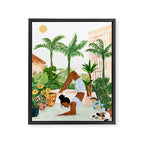 Yoga In the Courtyard Framed Canvas Print Gallery Image 6