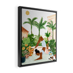 Yoga In the Courtyard Framed Canvas Print Gallery Image 2