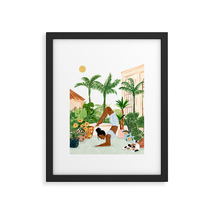Yoga In the Courtyard Framed Art Print Gallery Image 1