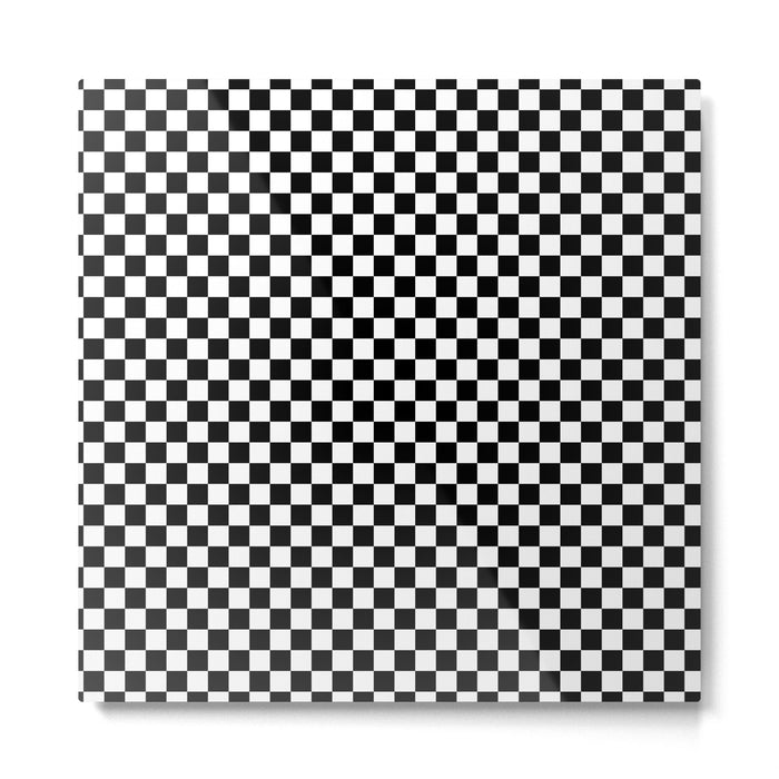 Classic Black and White Race Check Checkered Geometric Win Metal Print Gallery Image 1