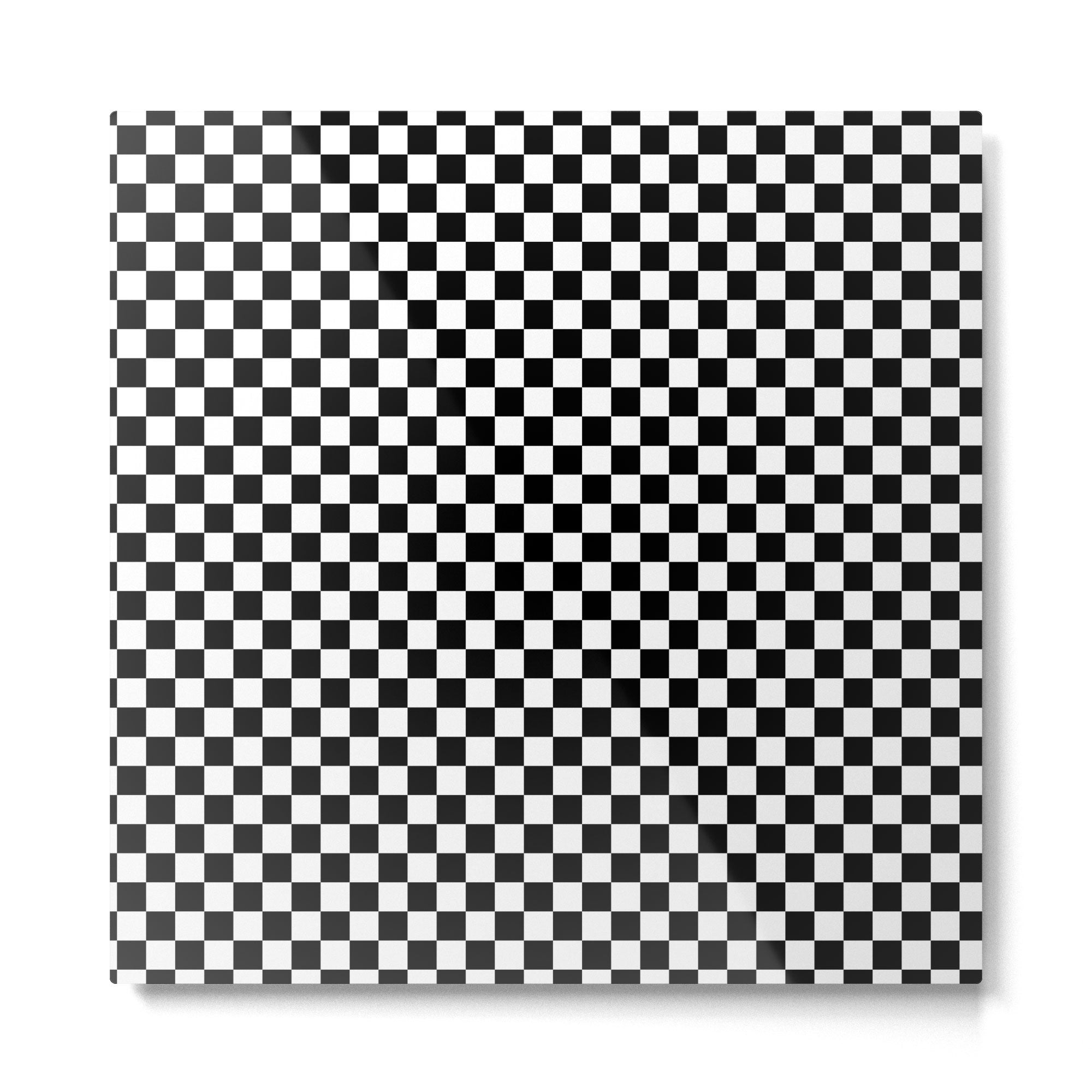 Classic Black and White Race Check Checkered Geometric Win Metal Print Gallery Image 2