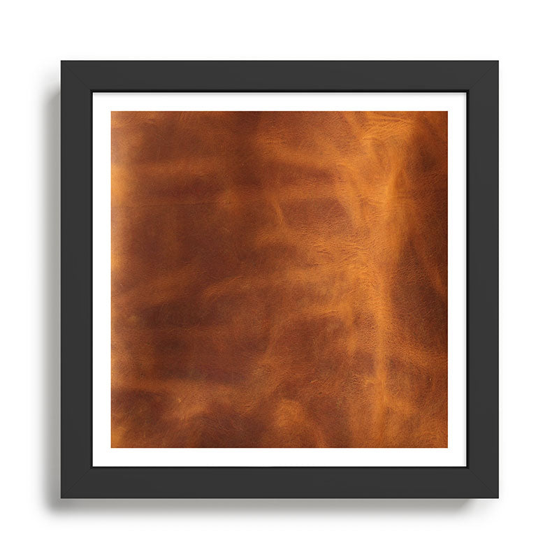 cognac suede leather ( faux  ) Framed Art Print Gallery Image 1