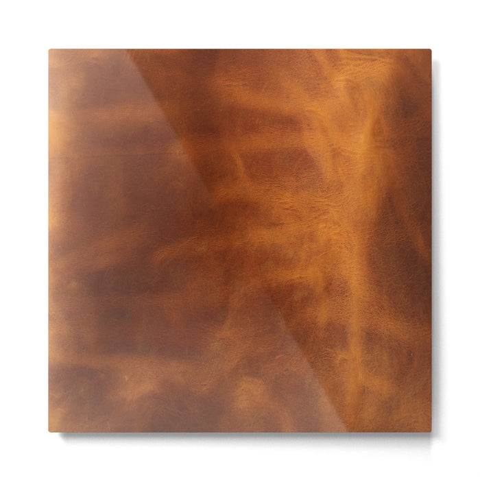 cognac suede leather ( faux  ) Metal Print Gallery Image 1