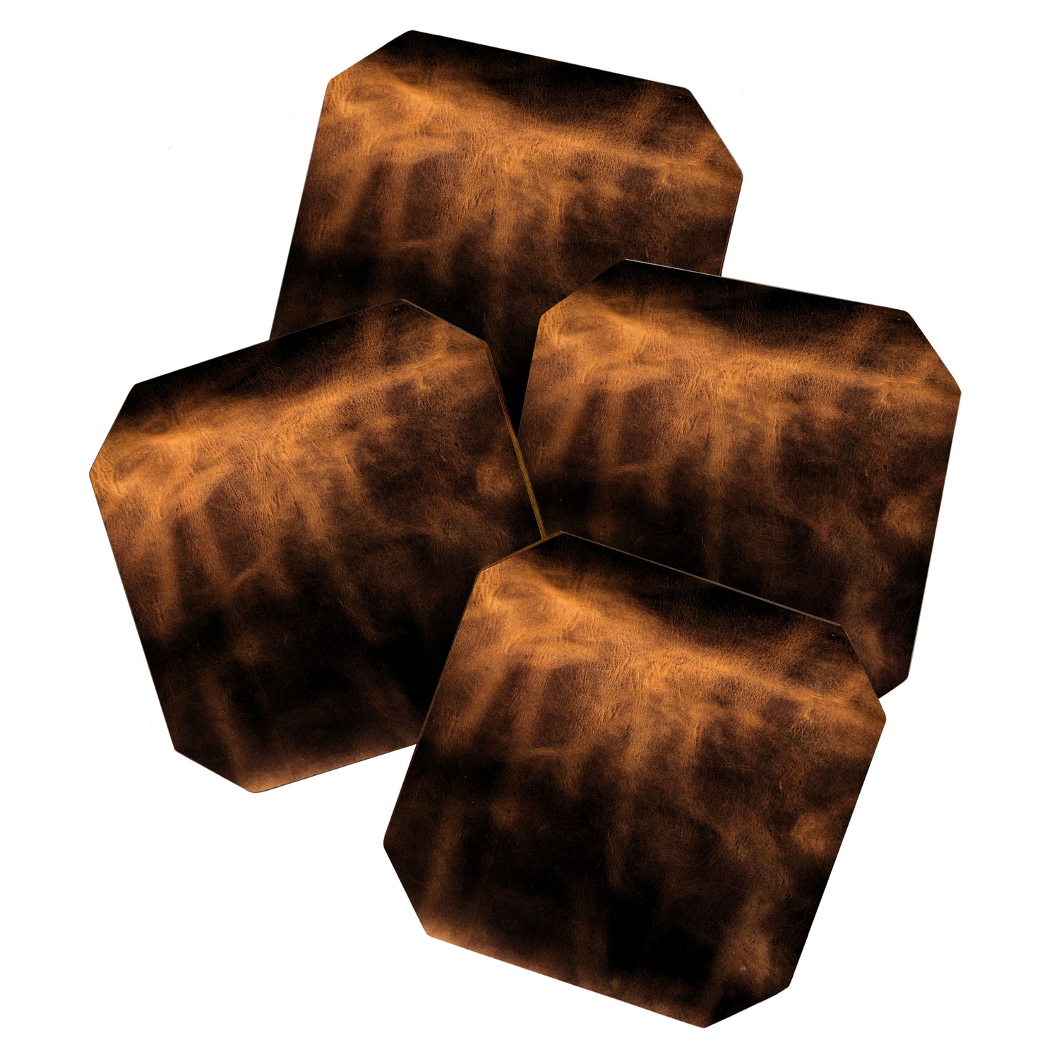 dark cognac brushed suede leather ( faux  ) Coaster Gallery Image 1