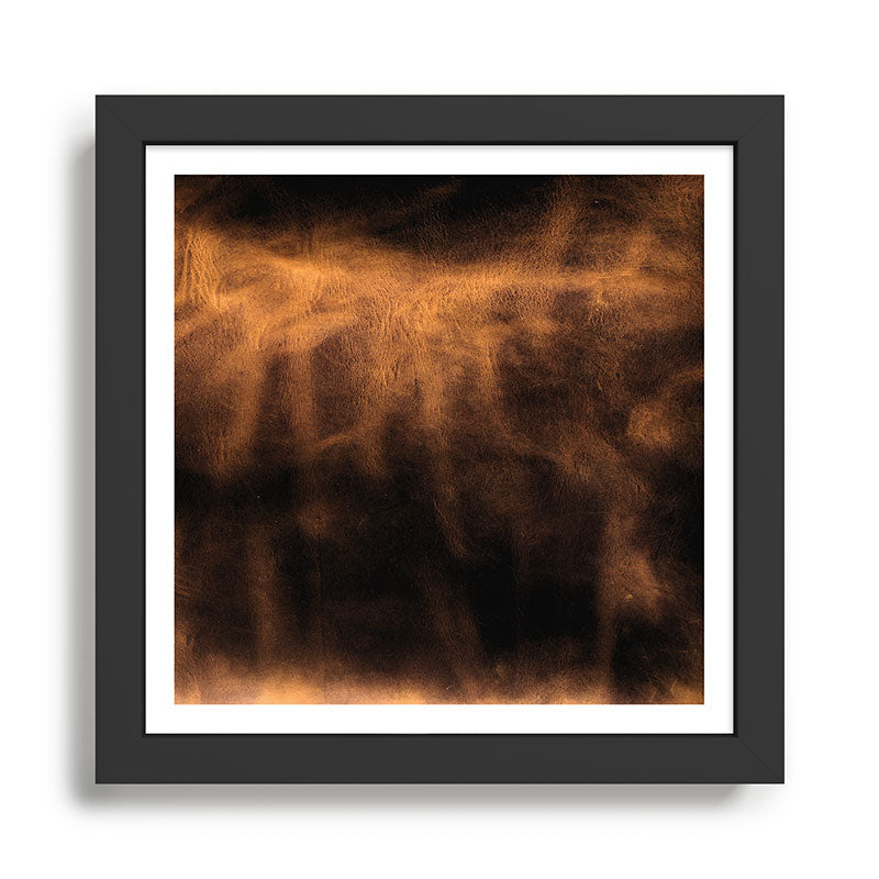dark cognac brushed suede leather ( faux  ) Framed Art Print Gallery Image 1