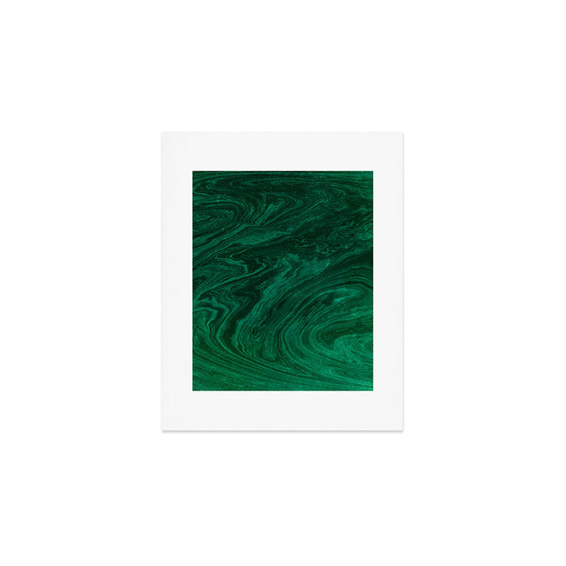 malachite green marbleized effect marble painting Art Print Gallery Image 1