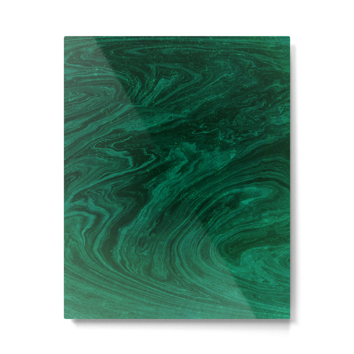 malachite green marbleized effect marble painting Metal Print Gallery Image 1