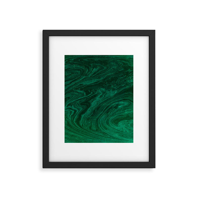 malachite green marbleized effect marble painting Framed Art Print Gallery Image 6