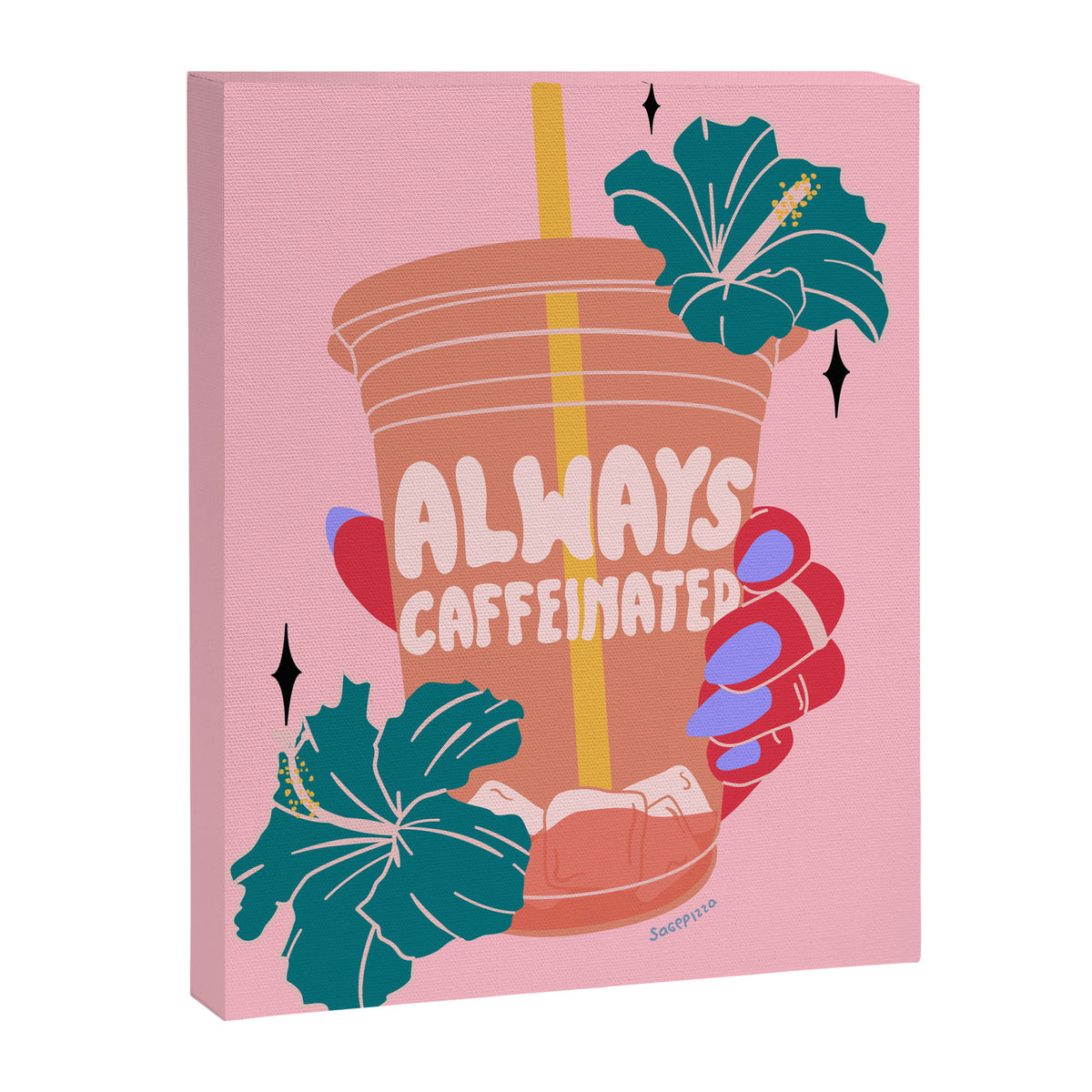 ALWAYS CAFFEINATED Canvas Print Gallery Image 6
