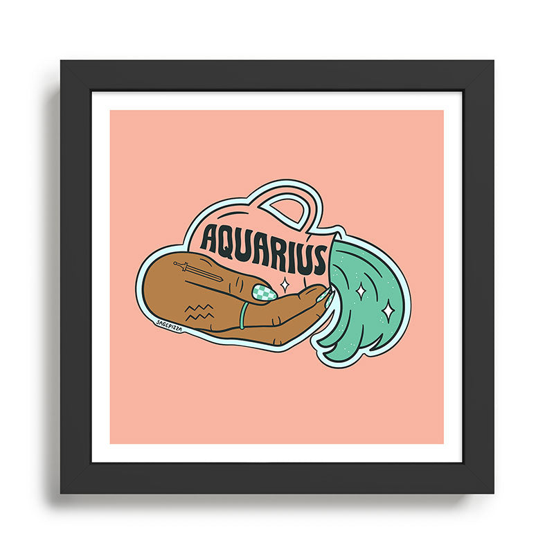 AQUARIUS (DARK) Framed Art Print Gallery Image 1