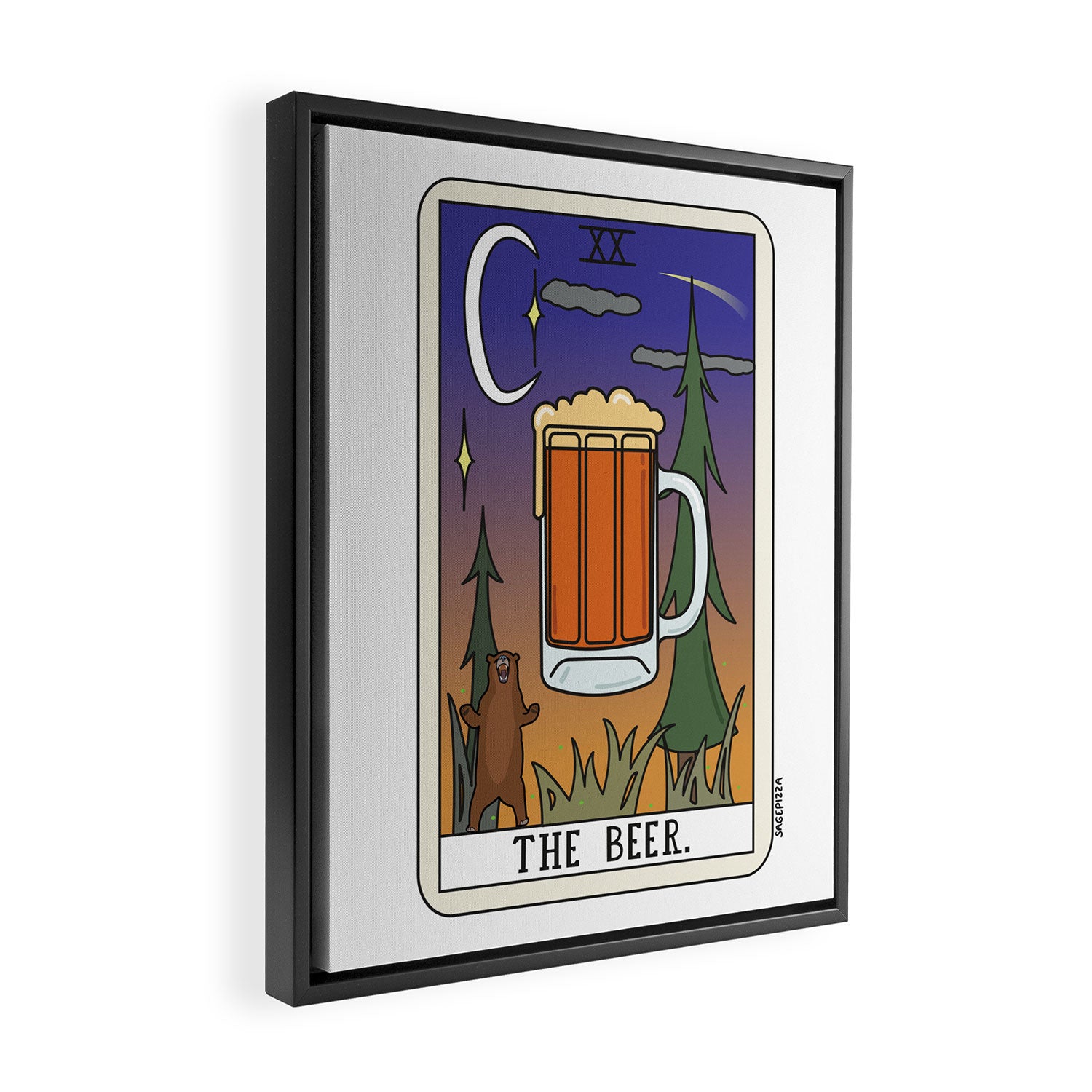 Beer Reading Framed Canvas Print Gallery Image 2