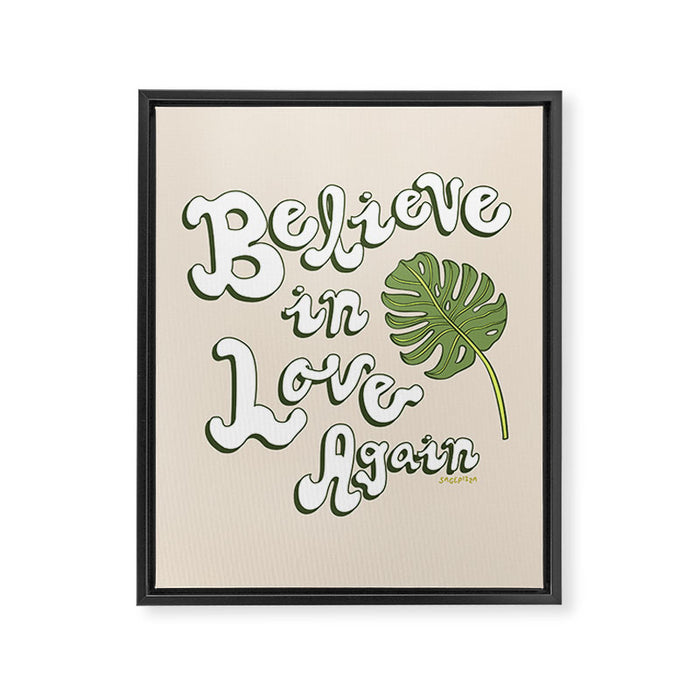 BELIEVE IN LOVE AGAIN Framed Canvas Print Gallery Image 1