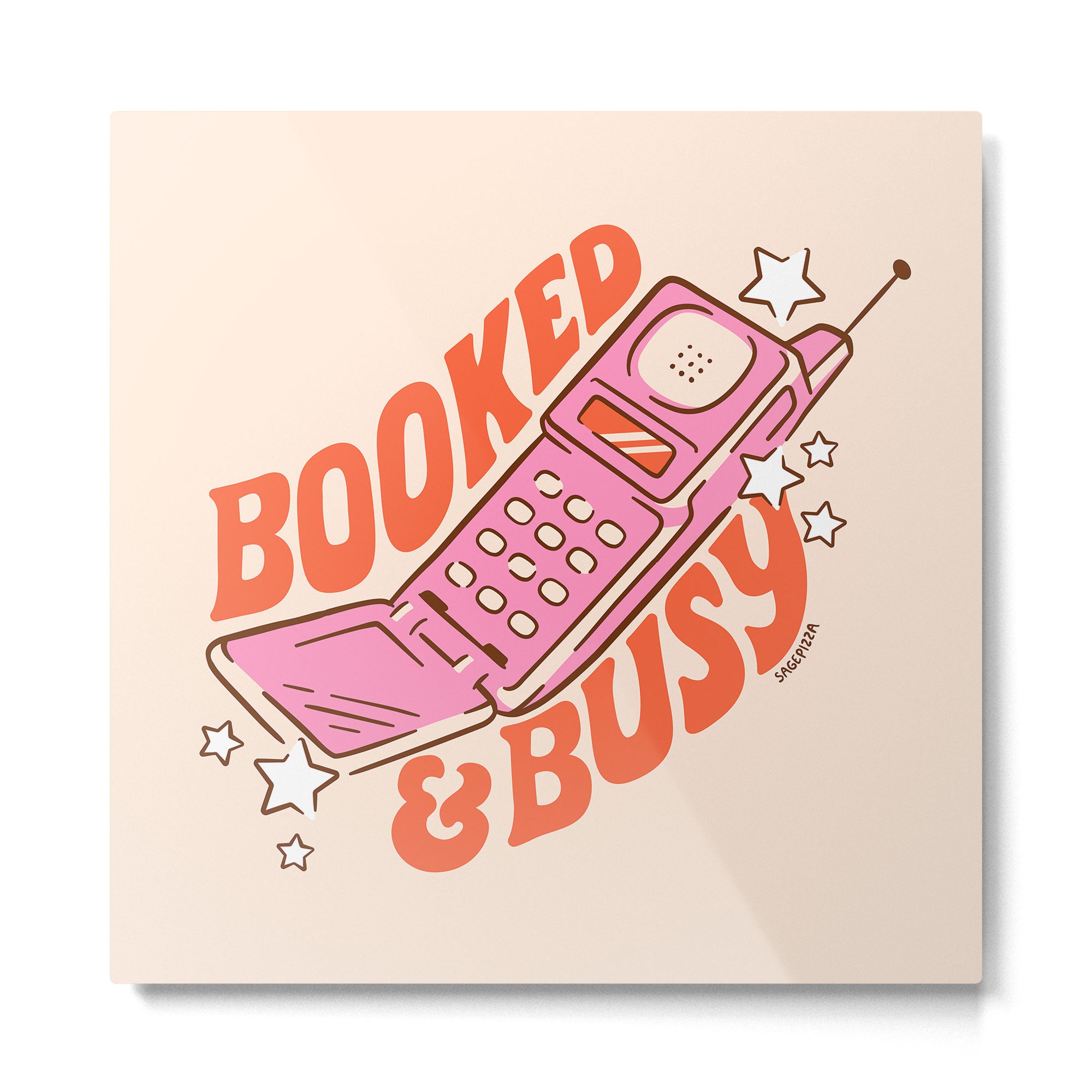 BOOKED AND BUSY (IN CREAM) Metal Print Gallery Image 2