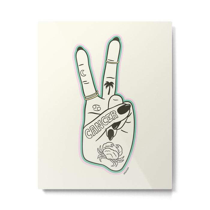 CANCER (Peace Sign Collection) Metal Print Gallery Image 1