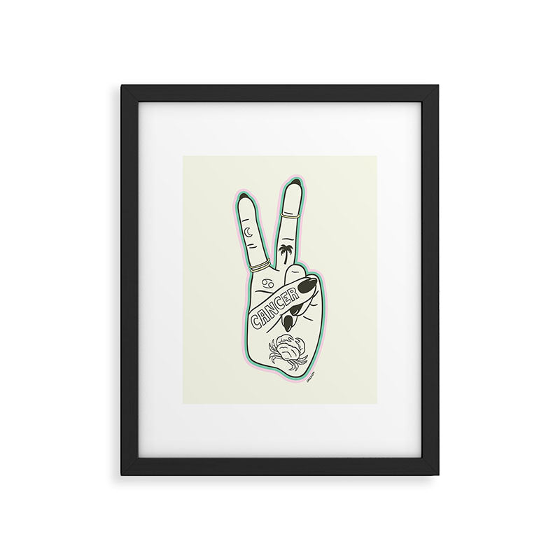 CANCER (Peace Sign Collection) Framed Art Print Gallery Image 5