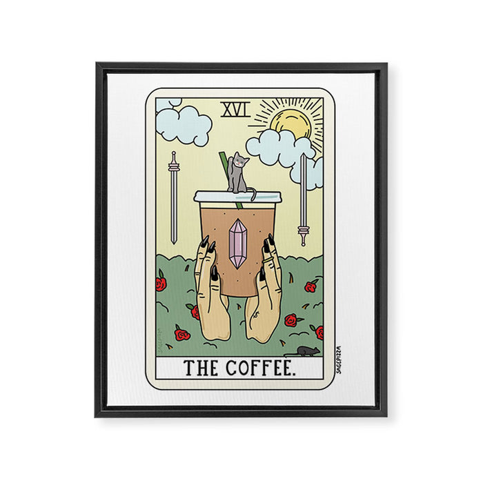 COFFEE READING Framed Canvas Print Gallery Image 1