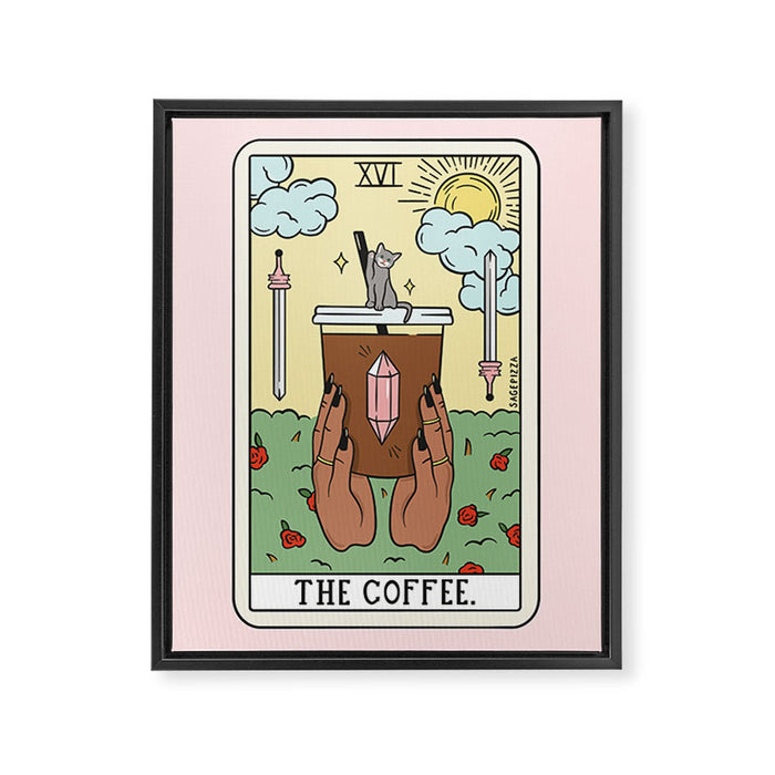 COFFEE READING UPDATED (DARK) Framed Canvas Print Gallery Image 1