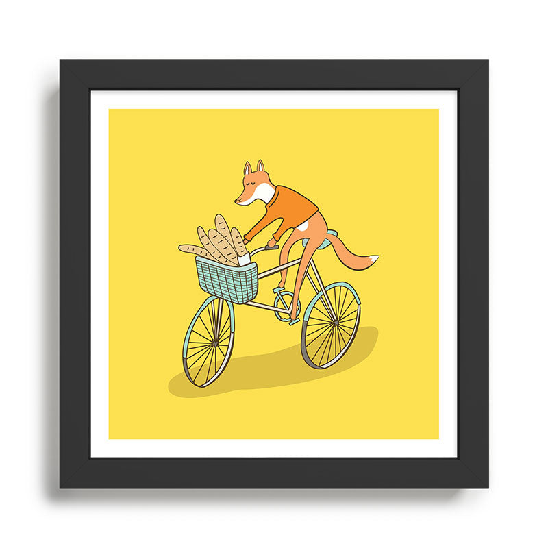 FOX ON BIKE Framed Art Print Gallery Image 1